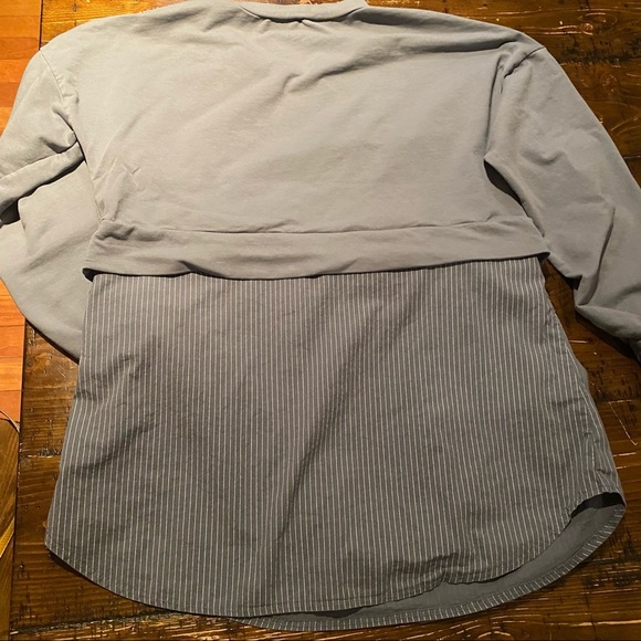 Francesca Bettini Made in Italy Grey Two Types of Material & Pattern Top - Picture 4 of 9